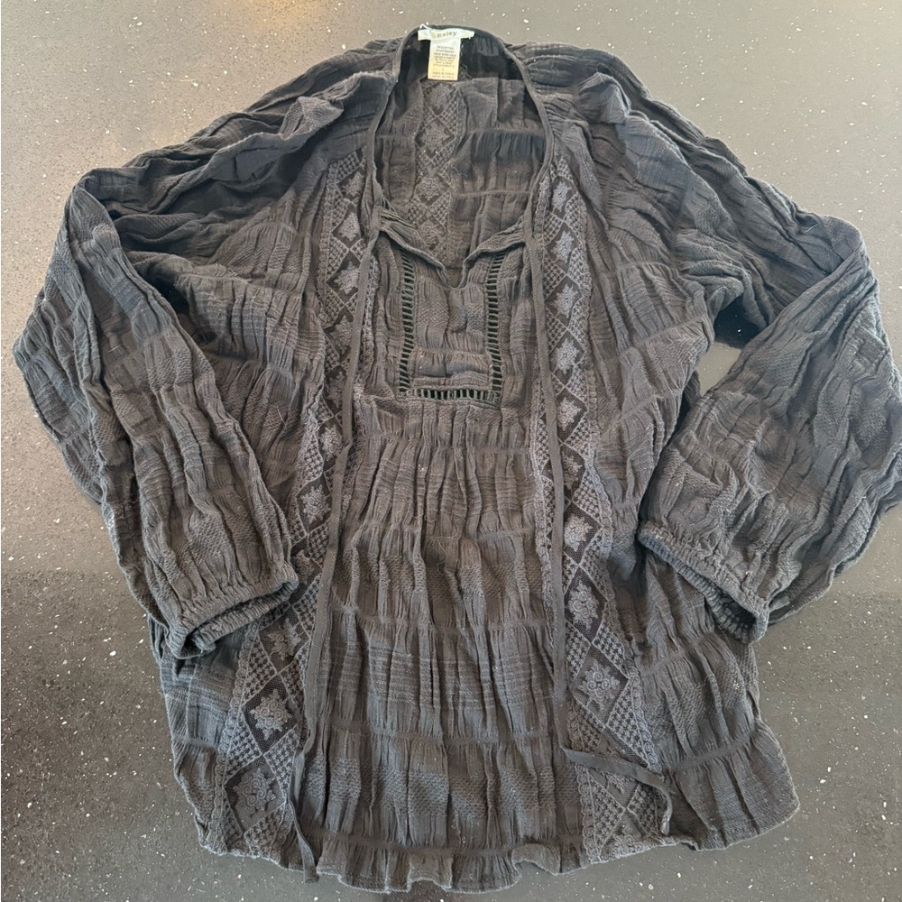 Women's Black Textured Overthrow